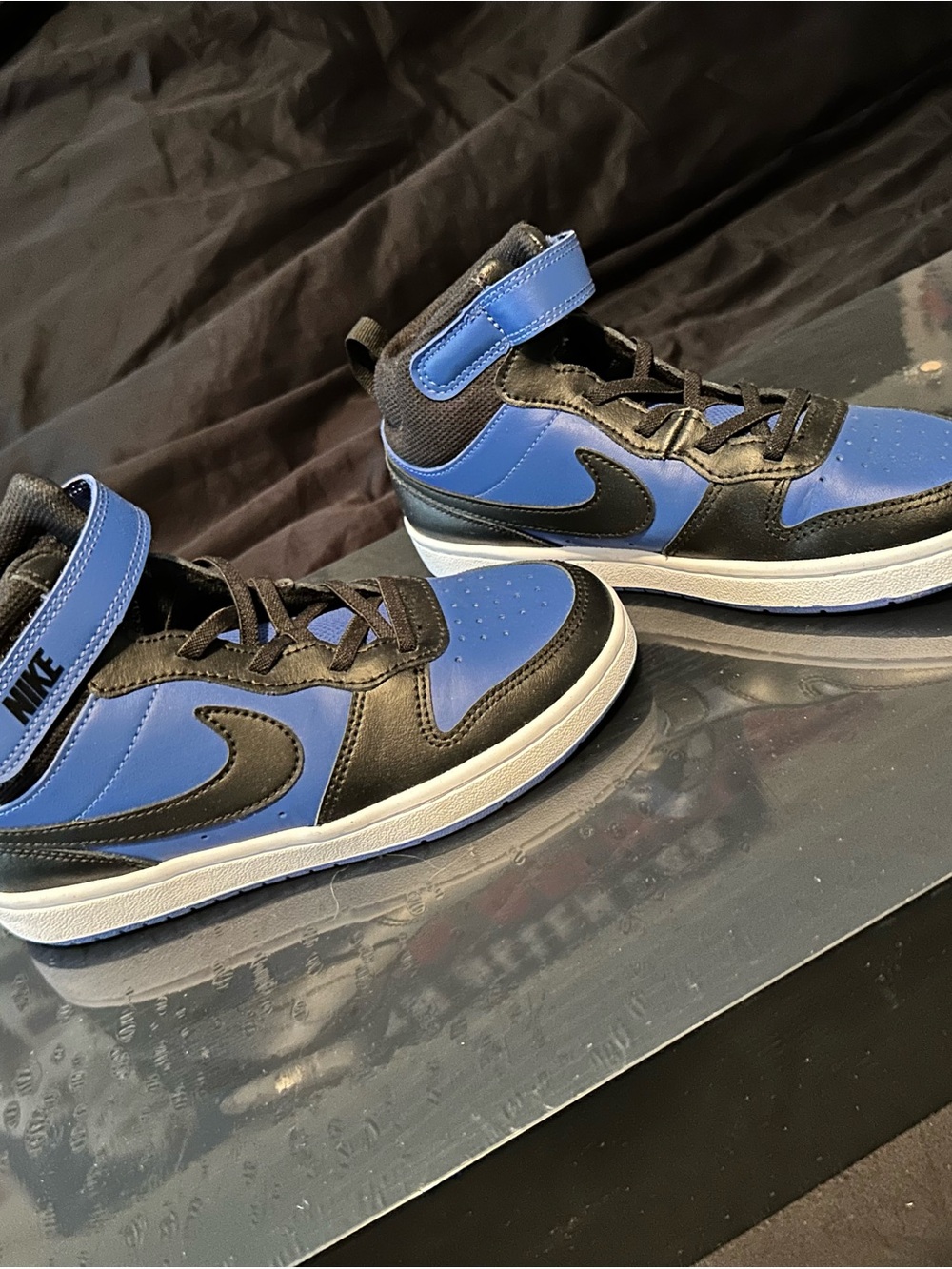 Nike Kids Royal Blue and Black Mid-Top Sneakers